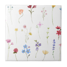 Waterverf Wilde Bloem Minimalistisch Patroon Cotta