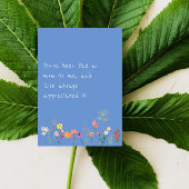 Waterverf wilde bloem moederdag blauwe kaart