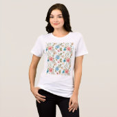 Waterverf Wilde Bloem Motief Tri-Blend Shirt (Voorkant volledig)