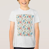 Waterverf Wilde Bloem Motief Tri-Blend Shirt (Voorkant)