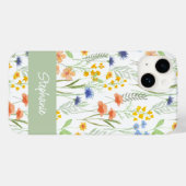 Waterverf Wilde Bloem Naam Case-Mate iPhone Case (Achterkant (horizontaal))