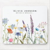 Waterverf Wilde bloem Naam Motivatie Citaat Muismat (Voorkant)