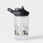 Waterverf Wilde bloem Naam Roze Groen Botanisch Waterfles (Rechts)