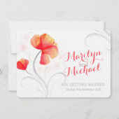 Waterverf wilde bloem oranje bruiloft uitnodigen kaart (Voorkant)