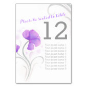 Waterverf wilde bloem paarse bruiloft tafel nummer kaart (Voorkant)