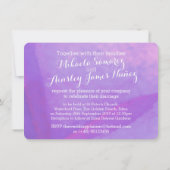 Waterverf wilde bloem paarse bruiloft uit te nodig kaart (Achterkant)