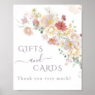 Waterverf Wilde bloem Paarse Lente Bridal gift Poster