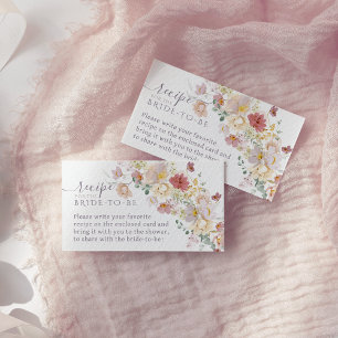 Waterverf Wilde bloem Paarse lentekorrecept Informatiekaartje