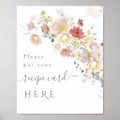 Waterverf Wilde bloem Paarse lentekorrecept Poster (Voorkant)