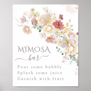 Waterverf Wilde bloem Paarse lentesbridal mimosa Poster