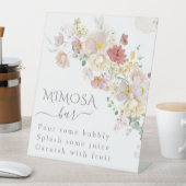 Waterverf Wilde bloem Paarse lentesbridal mimosa Reclamebord Met Voetstuk (Insitu)