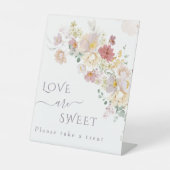 Waterverf Wilde bloem Paarse lentevertraeling Reclamebord Met Voetstuk (Voorkant)