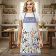 Waterverf Wilde Bloem Paarse Monogram Naam 