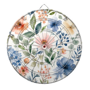 Waterverf Wilde Bloem Patroon Modern Botanisch Dartbord
