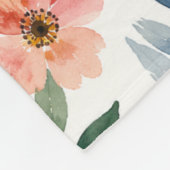 Waterverf Wilde Bloem Patroon Modern Botanisch Fleece Deken (Hoek)