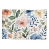 Waterverf Wilde Bloem Patroon Modern Botanisch Kussensloop (Achterkant)