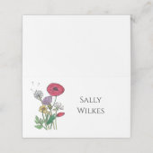 Waterverf Wilde bloem Plaatskaartje (Buitenkant ongevouwen)