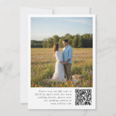 Waterverf Wilde Bloem QR Code Foto Bruiloft Kaart (Achterkant)