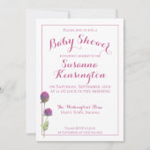 Waterverf Wilde bloem Roze Baby shower Kaart (Voorkant)