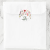 Waterverf Wilde bloem Roze Baby shower Ronde Sticker (Tas)