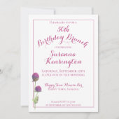 Waterverf Wilde bloem Roze Floral Birthday Brunch Kaart (Voorkant)
