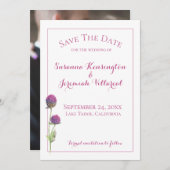 Waterverf Wilde bloem Roze Floral sparen de Datum Save The Date (Voorkant / Achterkant)