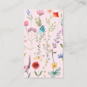 Waterverf Wilde bloem Roze luierspoel Informatiekaartje (Achterkant)