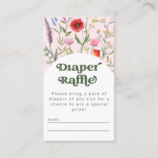 Waterverf Wilde bloem Roze luierspoel Informatiekaartje (Voorkant)