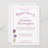 Waterverf Wilde bloem Roze Vrijgezellenfeest Kaart (Voorkant)