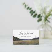 Waterverf Wilde Bloem Schrift QR Code Visitekaartje (Staand voorkant)