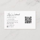 Waterverf Wilde Bloem Schrift QR Code Visitekaartje (Achterkant)