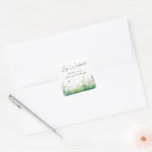 Waterverf Wilde Bloem Script Bedankt Vierkante Sticker (Envelop)