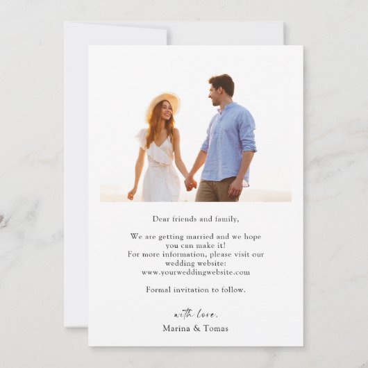 Waterverf Wilde bloem sparen de Datum Save The Date (Achterkant)