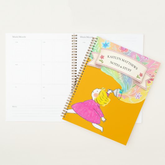 Waterverf Wilde Bloem Spiraal Notebook Planner (Display)