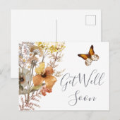 Waterverf wilde bloem spoedig hersteld briefkaart (Voorkant / Achterkant)