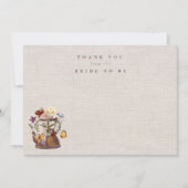 Waterverf Wilde Bloem Thee Feest Bruiloft Bedankkaart (Voorkant)