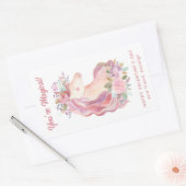  Waterverf Wilde bloem Unicorn Valentijn Rechthoekige Sticker (Envelop)