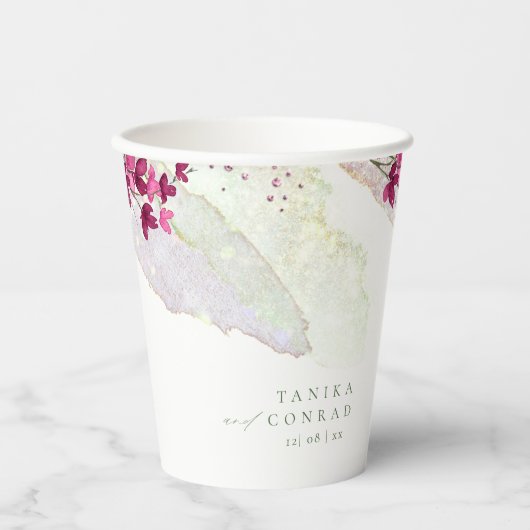 Waterverf Wilde bloem Verf Str Fsia ID954 Papieren Bekers (Voorkant)