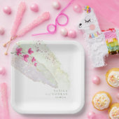 Waterverf Wilde bloem Verf Str Fsia ID954 Papieren Bordje (Feest)