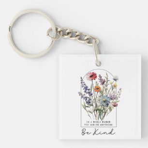 Waterverf Wilde Bloem Vriendelijkheid Charme Sleutelhanger