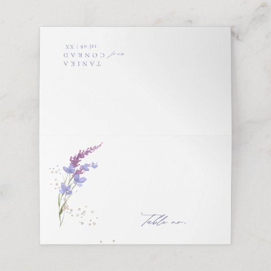 Waterverf Wilde bloem Wedding Tabel V2 Peri ID954 Plaatskaartje (Buitenkant ongevouwen)