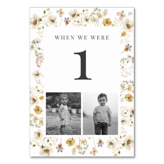 Waterverf Wilde bloem Wedijverleeftijd Kaart (Voorkant)