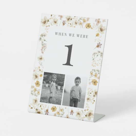 Waterverf Wilde bloem Wedijverleeftijd Reclamebord Met Voetstuk (Voorkant)