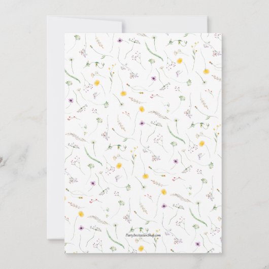 Waterverf Wilde bloem Wreat Vrijgezellenfeest Kaart (Achterkant)