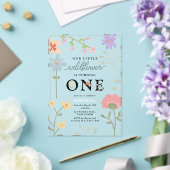 Waterverf wilde bloemen 1e eerste verjaardag acryl uitnodigingen (Insitu (Huwelijk))