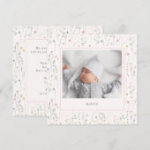 waterverf wilde bloemen Baby Geboorte Aankondiging (Voorkant / Achterkant)