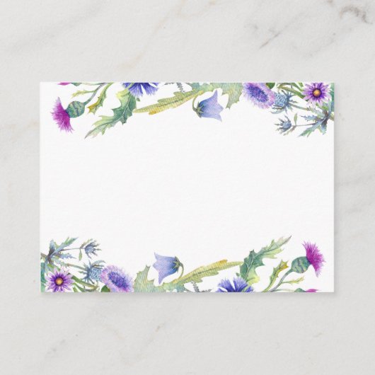 Waterverf wilde bloemen Baby shower Luier Raffle Informatiekaartje (Achterkant)