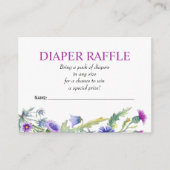 Waterverf wilde bloemen Baby shower Luier Raffle Informatiekaartje (Voorkant)