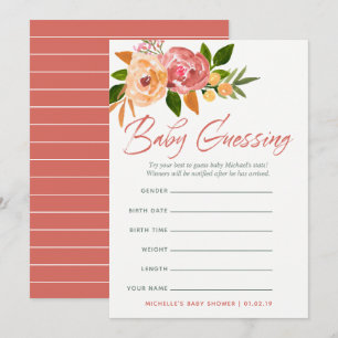 Waterverf Wilde Bloemen Baby Voorspellingen Spel Kaart