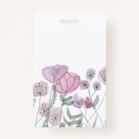 Waterverf Wilde bloemen Badge (Voorkant)